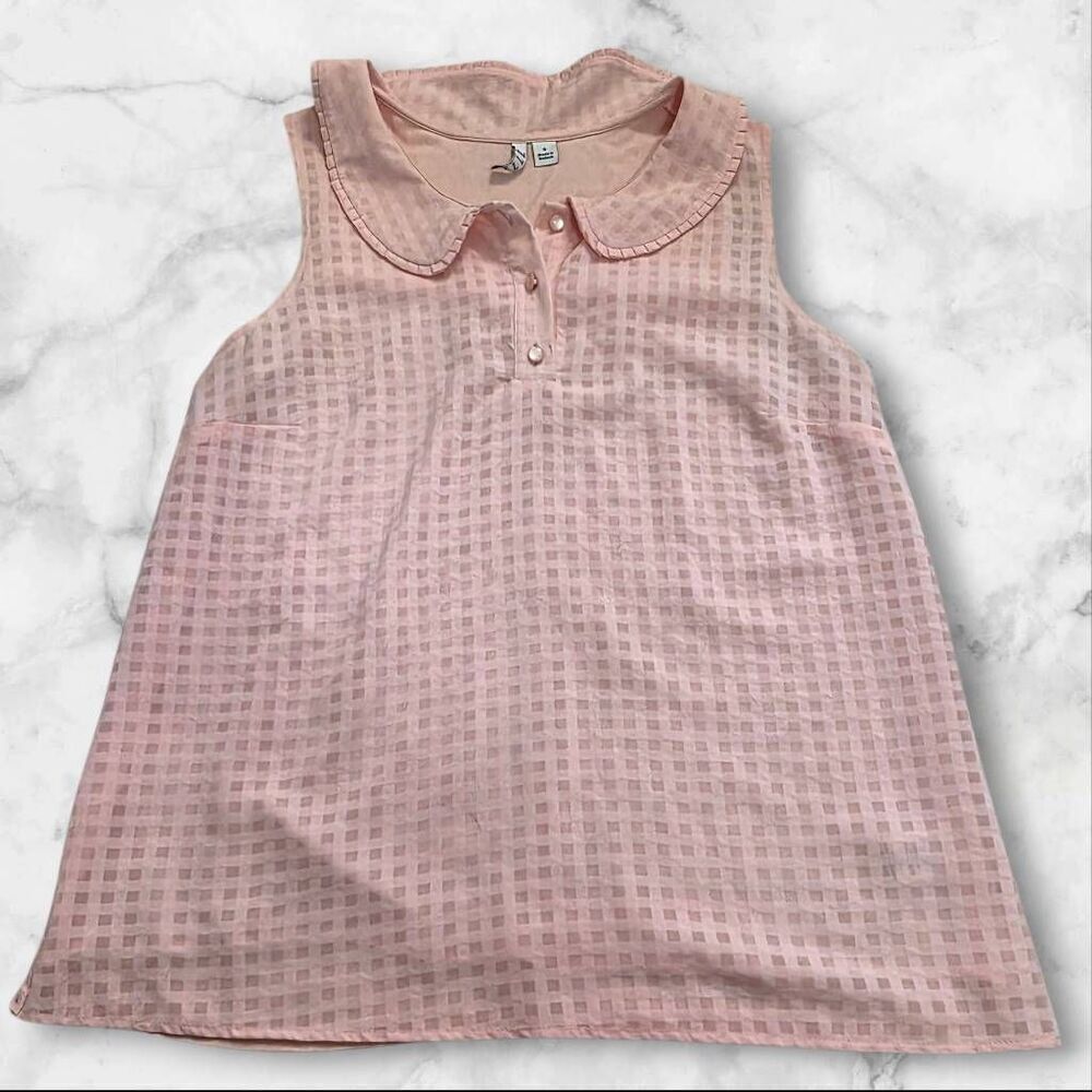 Elle Pink Gingham Tank Top Size Small